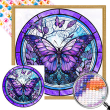 Load image into Gallery viewer, AB Diamond Painting - Full Round - purple butterfly (30*30CM)