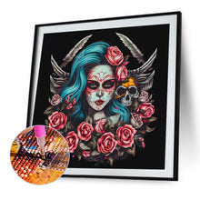 Load image into Gallery viewer, Diamond Painting - Full Round - rose skull girl (35*35CM)