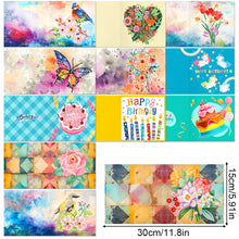 Load image into Gallery viewer, 12Pcs Animal Flower Diamond Painting Greeting Card Arts Crafts Gift for Birthday