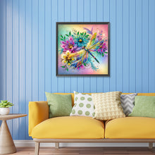 Load image into Gallery viewer, Diamond Painting - Partial Special Shaped - Flowers dragonfly (30*30CM)