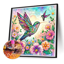 Load image into Gallery viewer, Diamond Painting - Partial Special Shaped - flowers hummingbird (30*30CM)