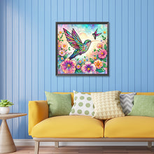 Load image into Gallery viewer, Diamond Painting - Partial Special Shaped - flowers hummingbird (30*30CM)