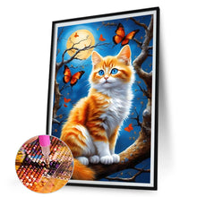 Load image into Gallery viewer, Diamond Painting - Full Round - Cat under the moon (30*45CM)