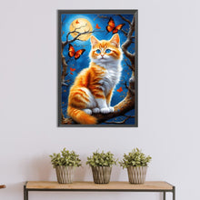 Load image into Gallery viewer, Diamond Painting - Full Round - Cat under the moon (30*45CM)