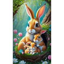 Load image into Gallery viewer, Diamond Painting - Full Round - rabbit family (30*50CM)