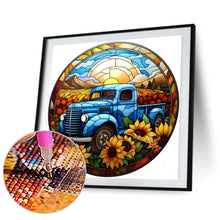 Load image into Gallery viewer, Diamond Painting - Full Round - Round brand sunflower classic car (30*30CM)
