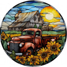 Load image into Gallery viewer, Diamond Painting - Full Round - Round brand sunflower classic car (30*30CM)