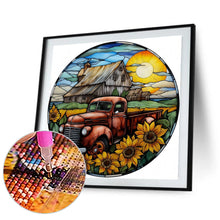 Load image into Gallery viewer, Diamond Painting - Full Round - Round brand sunflower classic car (30*30CM)