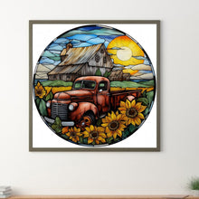 Load image into Gallery viewer, Diamond Painting - Full Round - Round brand sunflower classic car (30*30CM)