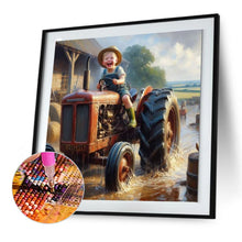 Load image into Gallery viewer, Diamond Painting - Full Round - farm kid (30*30CM)
