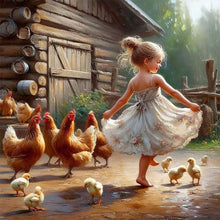 Load image into Gallery viewer, Diamond Painting - Full Round - farm kid (30*30CM)