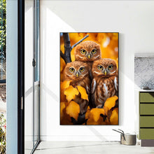 Load image into Gallery viewer, Diamond Painting - Full Round - three owls (40*60CM)
