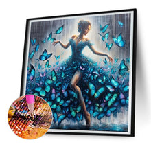 Load image into Gallery viewer, Diamond Painting - Full Round - Girl with butterfly skirt (30*30CM)
