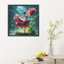 Load image into Gallery viewer, Diamond Painting - Full Round - Girl with butterfly skirt (30*30CM)