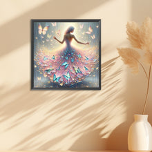 Load image into Gallery viewer, Diamond Painting - Full Round - Girl with butterfly skirt (30*30CM)