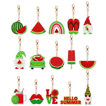 Load image into Gallery viewer, 15Pcs Double Sided Watermelon Diamond Painting Keychain for Birthday Party Decor