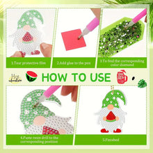 Load image into Gallery viewer, 15Pcs Double Sided Watermelon Diamond Painting Keychain for Birthday Party Decor