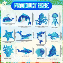 Load image into Gallery viewer, 12Pcs Double Sided Marine Life Diamond Painting Art Keychain Pendant DIY Crafts