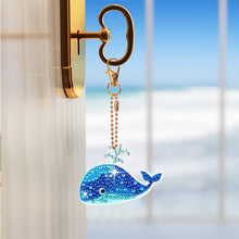 Load image into Gallery viewer, 12Pcs Double Sided Marine Life Diamond Painting Art Keychain Pendant DIY Crafts