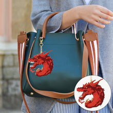 Load image into Gallery viewer, 12Pcs Double Sided Gragon Diamond Painting Art Keychain Pendant DIY Crafts Decor