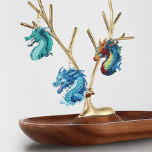 Load image into Gallery viewer, 12Pcs Double Sided Gragon Diamond Painting Art Keychain Pendant DIY Crafts Decor