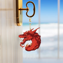 Load image into Gallery viewer, 12Pcs Double Sided Gragon Diamond Painting Art Keychain Pendant DIY Crafts Decor