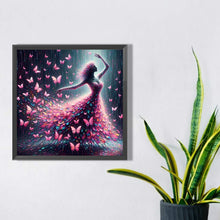 Load image into Gallery viewer, Diamond Painting - Full Square - pink butterfly dance (30*30CM)