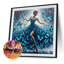 Load image into Gallery viewer, Diamond Painting - Full Square - blue butterfly dancing (30*30CM)