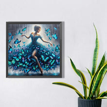 Load image into Gallery viewer, Diamond Painting - Full Square - blue butterfly dancing (30*30CM)