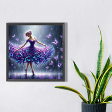 Load image into Gallery viewer, Diamond Painting - Full Square - purple butterfly dancing (30*30CM)