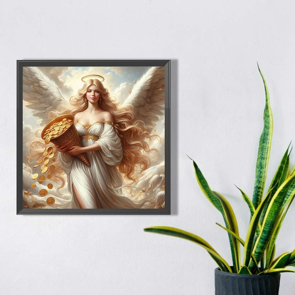 Diamond Painting - Full Square - Goddess of Wealth and Gold Coins (30*30CM)