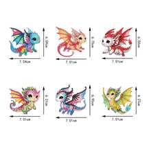 Load image into Gallery viewer, 6 Pcs Double Side Cute Handmade Flying Dragon Diamond Art Keyring for Home Decor