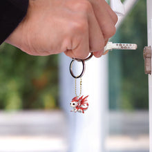 Load image into Gallery viewer, 6 Pcs Double Side Cute Handmade Flying Dragon Diamond Art Keyring for Home Decor