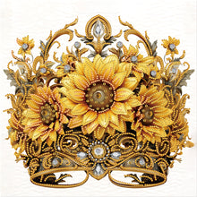 Load image into Gallery viewer, Diamond Painting - Partial Special Shaped - crown sunflower (35*35CM)