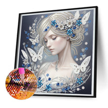 Load image into Gallery viewer, Diamond Painting - Partial Special Shaped - Elegant butterfly girl (30*30CM)
