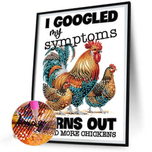 Load image into Gallery viewer, Diamond Painting - Partial Special Shaped - Rooster calligraphy and painting (30*40CM)