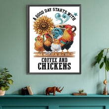 Load image into Gallery viewer, Diamond Painting - Partial Special Shaped - Rooster calligraphy and painting (30*40CM)