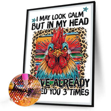 Load image into Gallery viewer, Diamond Painting - Partial Special Shaped - Rooster calligraphy and painting (30*40CM)