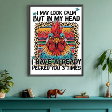 Load image into Gallery viewer, Diamond Painting - Partial Special Shaped - Rooster calligraphy and painting (30*40CM)