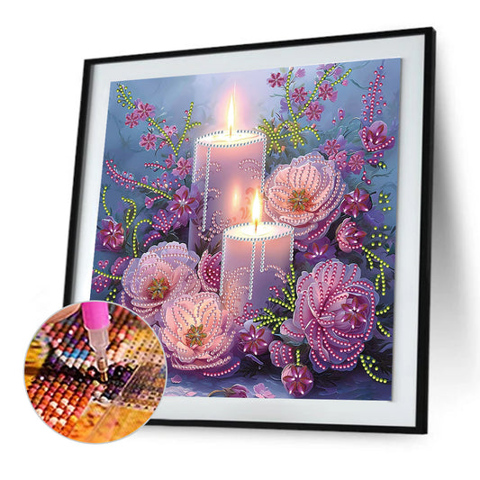 Diamond Painting - Partial Special Shaped - Candle (30*30CM)