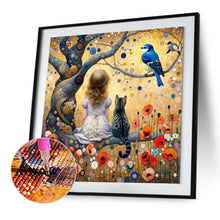 Load image into Gallery viewer, Diamond Painting - Full Round - kids and kittens and birds (30*30CM)