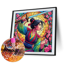 Load image into Gallery viewer, Diamond Painting - Full Square - Glass Art Lattice Disney Princess-Mulan (40*40CM)