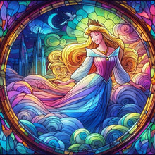 Load image into Gallery viewer, Diamond Painting - Full Square - Glass Art Grid Disney Princess-Princess Belle (40*40CM)