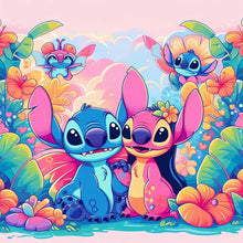 Load image into Gallery viewer, Diamond Painting - Full Round - blue pink stitch (30*30CM)