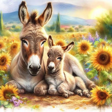 Load image into Gallery viewer, Diamond Painting - Full Round - sunflower donkey (30*30CM)