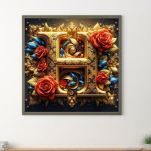 Load image into Gallery viewer, Diamond Painting - Full Round - Flower letter-H (30*30CM)