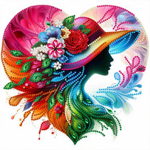 Load image into Gallery viewer, Diamond Painting - Partial Special Shaped - Silhouette top hat ladies (30*30CM)