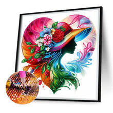 Load image into Gallery viewer, Diamond Painting - Partial Special Shaped - Silhouette top hat ladies (30*30CM)