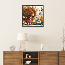 Load image into Gallery viewer, Diamond Painting - Partial Special Shaped - curly hair girl (30*30CM)