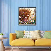 Load image into Gallery viewer, Diamond Painting - Partial Special Shaped - curly hair girl (30*30CM)